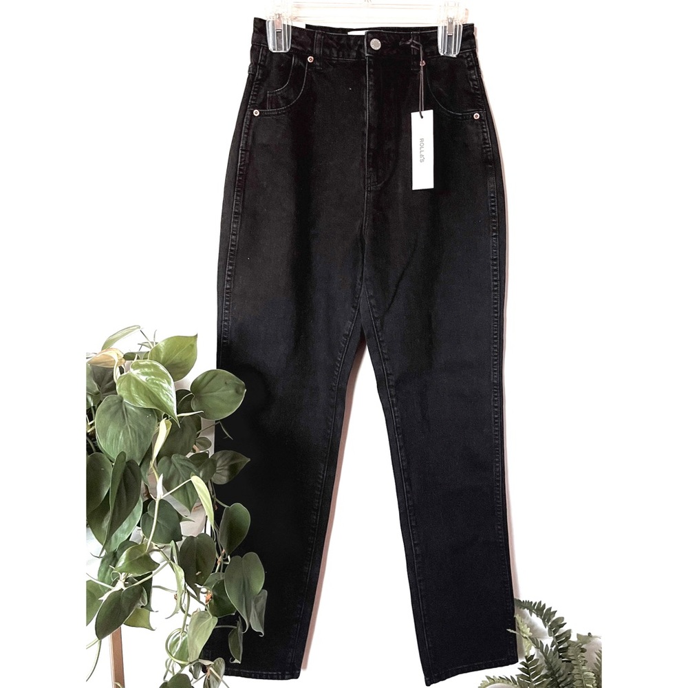 $120 Rolla’s Black Denim High Waist Elle Jeans